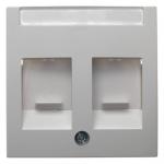 Afdækning euro med støvlåg for modular jack s/b hvid