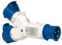 Cee multi adaptor 1 indtag og 2 udtag 230v 16a ip67