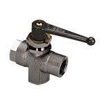 Kuglehane 3 vejs bspp gevind panel montering - g1/8 - dn : 4mm 0448
