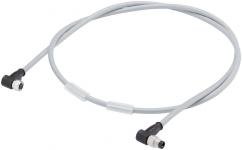 Strøm kabel m8 4-tråds han og hun vinklet 1,0m