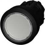 Trykknap 22 mm rund plastik klar flad