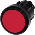 Trykknap 22 mm rund plastik rød flad