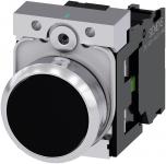 Trykknap 22 mm rund metal skinnende sort flad knap momentan kontakt med holder 1no skrue tilslutning