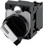 Omskifter kan blive oplyst 22 mm rund plastik sort hvid kort omskifter 2 afbryder positioner o-i låsende 10:30h/13:30h