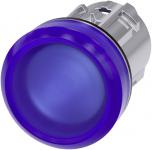 Indikatorlys 22 mm rund metal skinnende blå