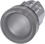 Indikatorlys 22mm rund metal skinnende farve, klar