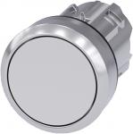 Trykknap 22mm rund metal skinnende hvid flad