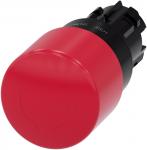 Nødstop paddehatte trykknap 22mm rund plastik rød 30mm