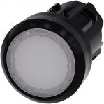 Lystrykknap 22 mm rund plastik hvid flad