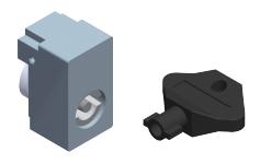 Lås til adapter 3 mm dobbelt tape
