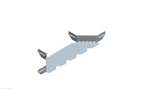 T-afgrening 60hx400x1mm zinc+