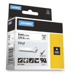 Dymo rhino industri tape vinyl sort på hvid 9mmx5,5m
