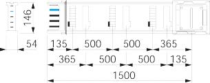 Skinneelement 400a 1,5m ksa400ed4156