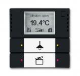 Knx rumtermostat med display 2/4 tryk farve: antracit grå 6128/28-81-500