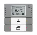 Knx rumtermostat med display 2/4 tryk farve: meteor/metalgrå 6128/28-803-500