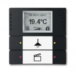 Knx rumtermostat med display 2/4 tryk farve: mat sort 6128/28-885-500