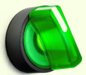 Harmony drejeafbryder komplet med led og 2 faste positioner i grøn 24vac/dc 1xno+1xnc xb5ak123b5