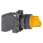 Harmony drejeafbryder komplet med led og 2 faste positioner i orange 230-240vac 1xno+1xnc xb5ak125m5