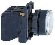 Harmony lampetryk komplet med led og plan trykflade med fjeder-retur i hvid farve 230-240vac forsyning 1xno+1xnc xb5aw31m5