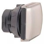 Harmony signallampehoved i plast for led med firkantet linse i hvid farve