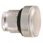 Harmony trykknaphoved i metal for led med kip-funktion og plan trykflade i hvid farve