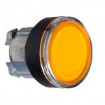 Harmony lampetrykhoved i sort metal for led med fjeder-retur og plan trykflade i orange farve