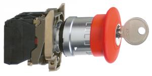 Harmony nødstop komplet med ø40 mm paddehoved i rød farve med tryk/drej funktion med nøgle (ronis 455) og 1xno+1xnc xb4bs9445