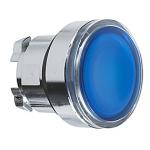 Harmony lampetrykhoved i metal for led med fjeder-retur og plan trykflade i blå farve