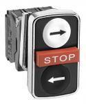 Harmony trippel trykknap komplet med sort pil på hvid trykflade + stop i rød + hvid pil på sort trykflade 1xno+1xnc xb4ba711237