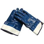 nitril-belgning - manchet med syet bomuld basishandske 9 str blue fortuna handske