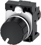 Potentiometer kompakt 22 mm rund plastik sort 10k ohms med holder skrueklemme