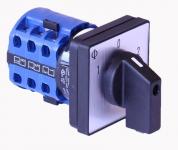 Kraus & naimer vendeomskifter/fasevender 3 polet 20a 4 huls frontmontage skilt 1-0-2 (f071) frontplade 48x48mm. standard greb g251. ca10.a401.e