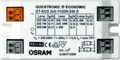 spole elektronisk forkobling 230-240v 2x5-11w qt-eco quicktronic osram