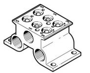 Festo manifold block cpe18-prs-3/8-2