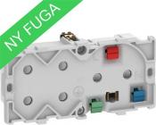 LK FUGAÂ® Stikkontakt m/jord og 2xEuroplug udtag, 2,0 modul, lysegrå