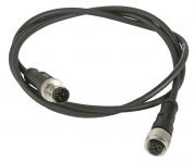 Jumperkabel pur m12 3-pin han lige/hun vinklet 2 meter