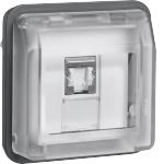 Dataudtag front ip55 1x rj45 cat.6 ftp grå w1