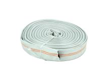 Hvid brandslange u/ koblinger med tekstilflet til pumpeopgaver rulle a 30 meter ø32 mm