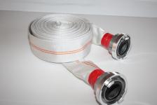 3 hvid brandslange med b-storz med tekstilflet til pumpeopgaver rulle a 15 meter ø76 mm. ben dia. 89 mm.