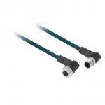 Jumperkabel pur m12 4-pin hun vinklet /m12 han lige 3 meter