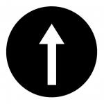 Linse med pil op symbol