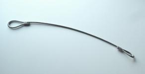 Galvaniseret stålwire ø3 mm fjedershunt 315 mm med lykke i begge ender