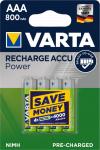 Varta batteri genopladelig aaa 800mah 4-pak