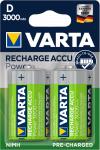 Varta batteri genopladelig d 3000mah 2-pak