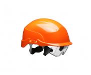 Spectrum ventileret sikkerhedshjelm med indbygget sikkerhedsbrille hi-vis orange