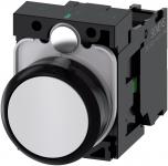 Trykknap 22 mm rund plastik hvid