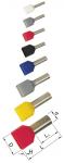 Isoleret twin-terminalrør a1-10et2 2x1mm2 l10 rød