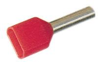 Isoleret twin-terminalrør a1-8et2 2x1mm2 l8 rød