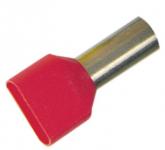 Isoleret twin-terminalrør a10-14et2 2x10mm2 l14 rød