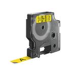 Dymo d1 tape sort/gul 12mmx7m